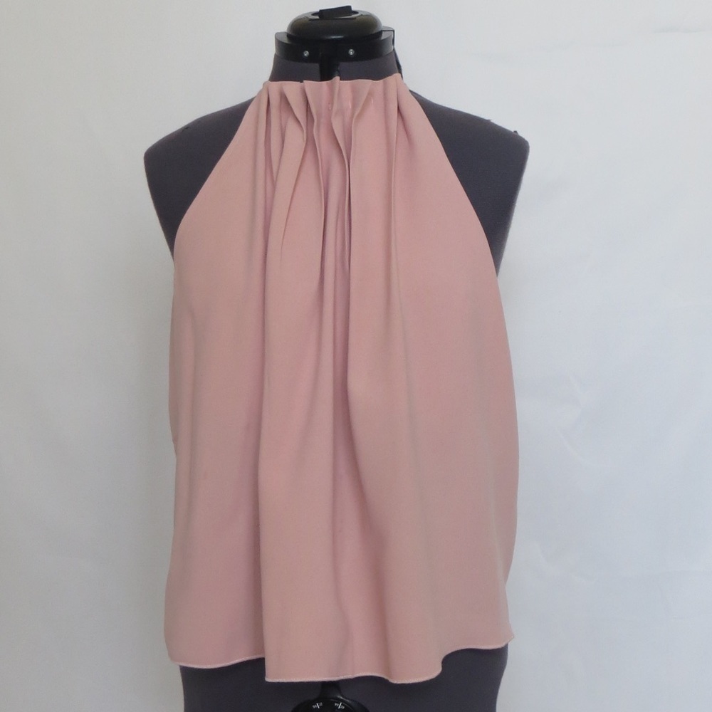NWT Sugar + Lips Pink Trapeze Pleated Neck Top, Size M 🔴CLEARANCE🔴